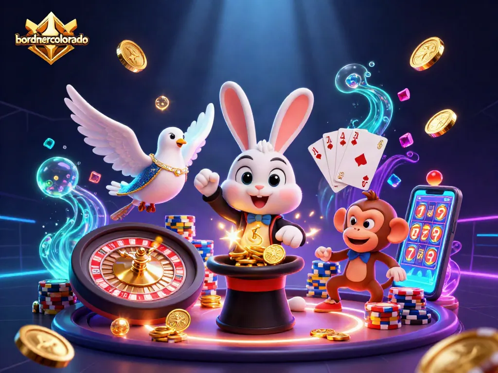 Experience the excitement of bordnercolorado with a vivid illustration of a magical casino scene featuring dynamic characters and vibrant game elements.